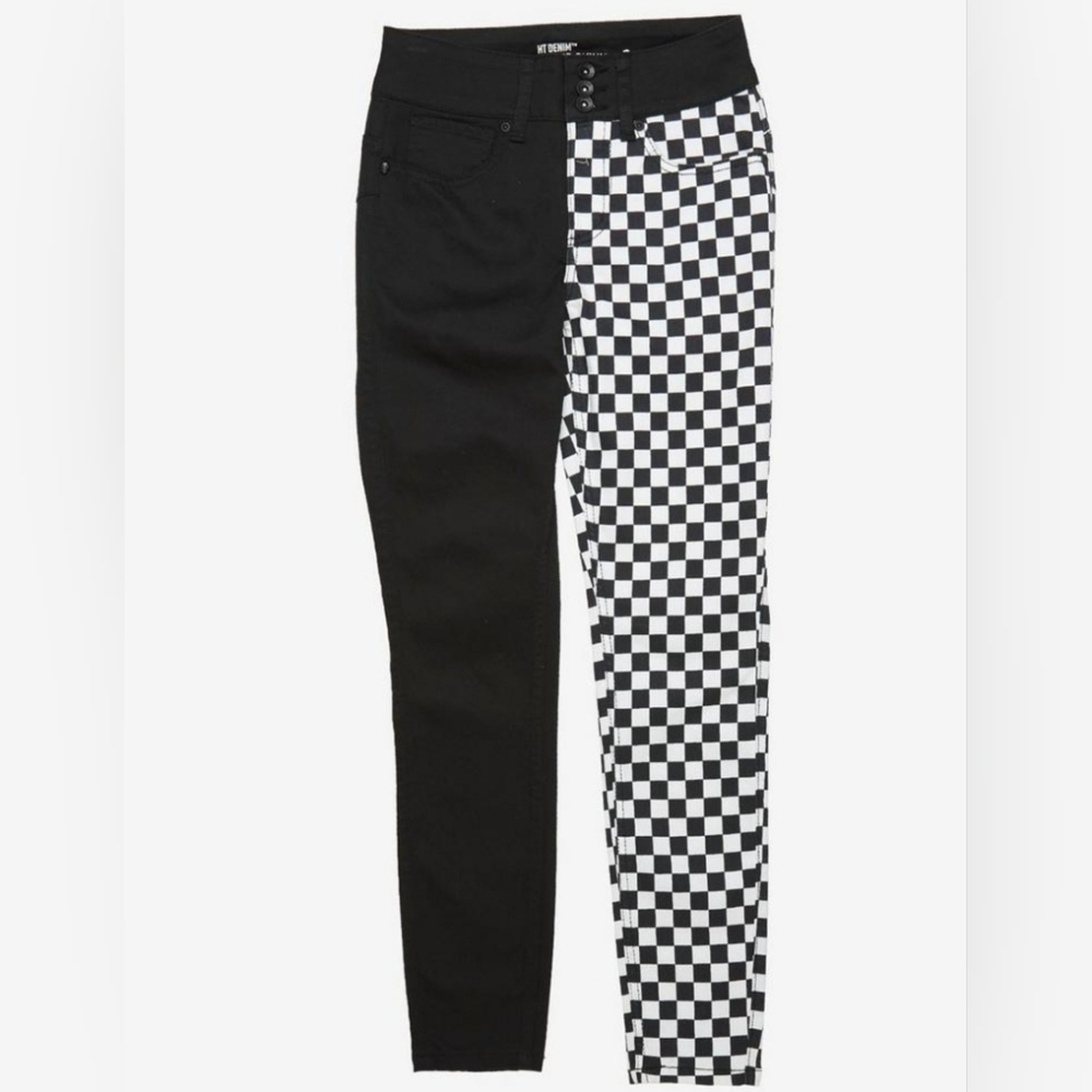 Hot Topic Checkered High Waisted Jeans